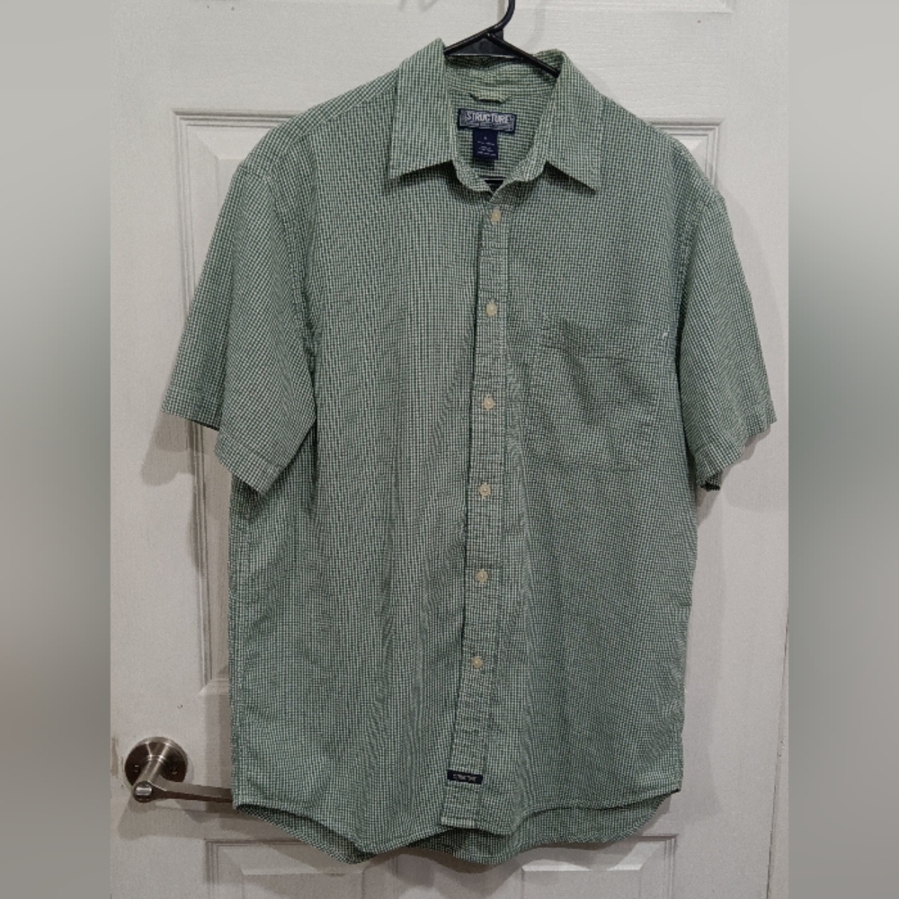 Structure Men's Green Patterned Casual Shirt